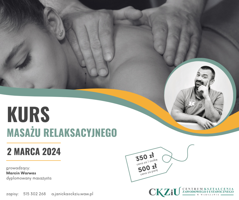 Kurs masażu relaksacyjnego – 2 marca 2024!