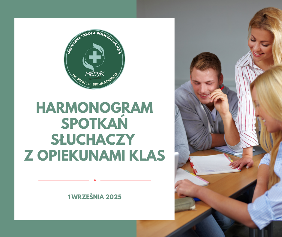 Harmonogram spotkań słuchaczy z opiekunami klas